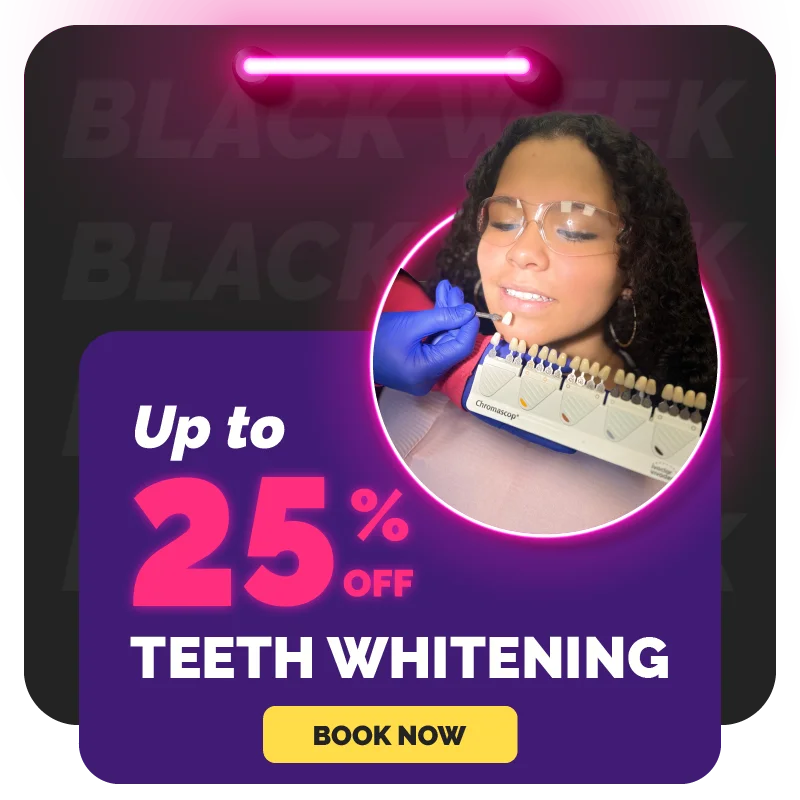 Up to 25% off on teeth whitening. Get your bright smile back at an incredible price!